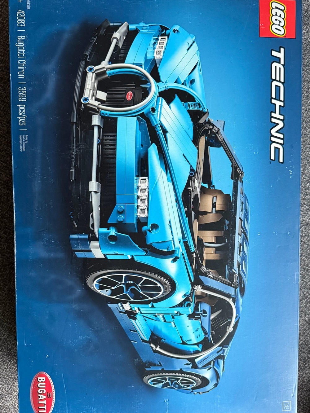 Lego Technic Blue and Black Bugatti Chiron Model